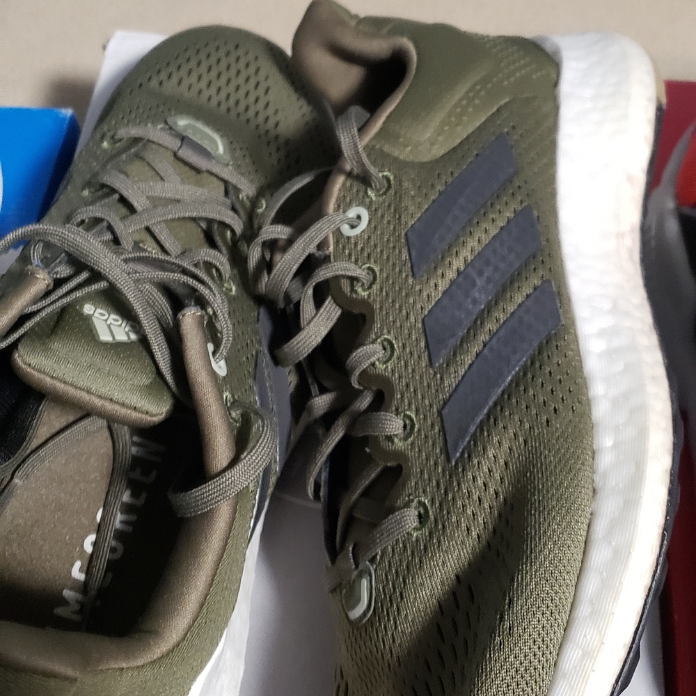 Adidas Pureboost 21 Olive Green Athletic Shoes